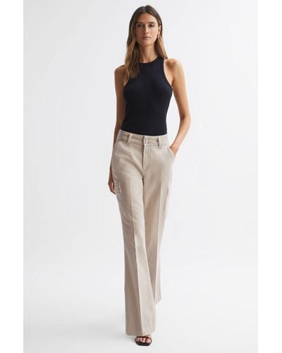 PAIGE Dion - Flared Cargo Trousers, Vintage Warm Sand - Multicolour