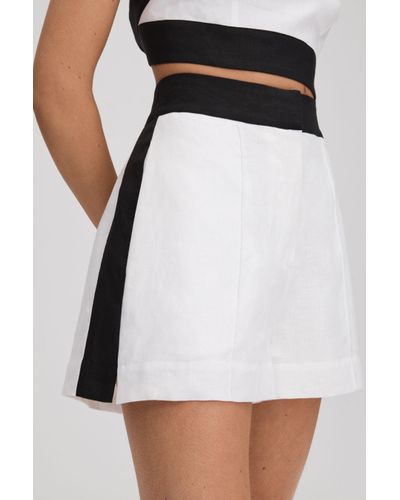 Reiss Rebecca Linen Shorts - Black