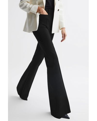 Reiss Dylan - Black Flared High Rise Trousers, Us 14