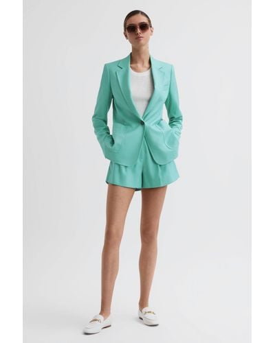 Reiss Ember - Green Tailored Single Breasted Blazer, Us 6