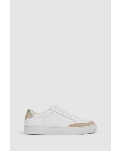Reiss Ashley - Gold Low Top Leather Trainers, Us 7.5 - Metallic