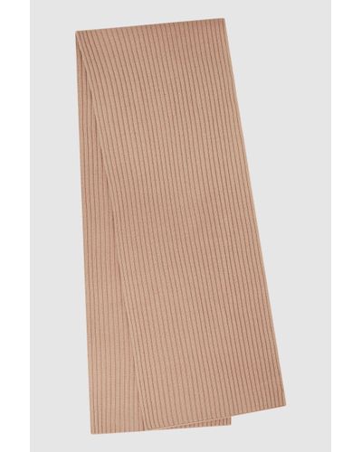 Reiss Laurel - Pink Cashmere-wool Scarf, One - Natural