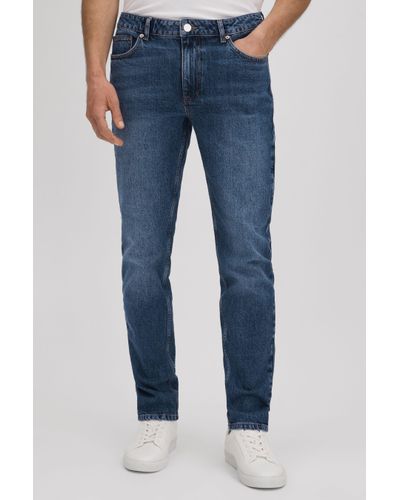 Reiss Calik - Mid Blue Wash Tapered Slim Fit Washed Jeans