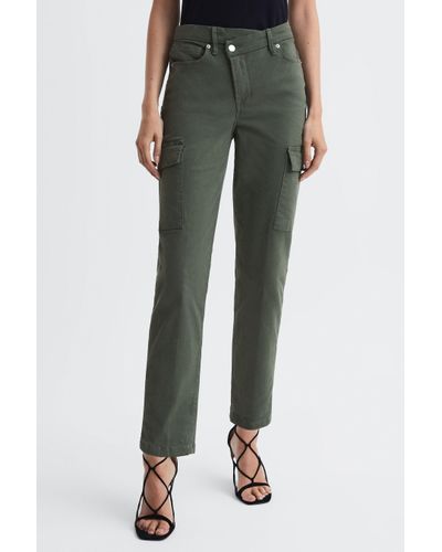 GOOD AMERICAN Tapered Fit Cargo Trousers - Green