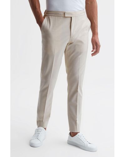 Reiss Found - Ecru Relaxed Drawstring Trousers, 38 - White