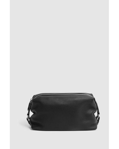 Reiss Cole - Black Leather Washbag, One