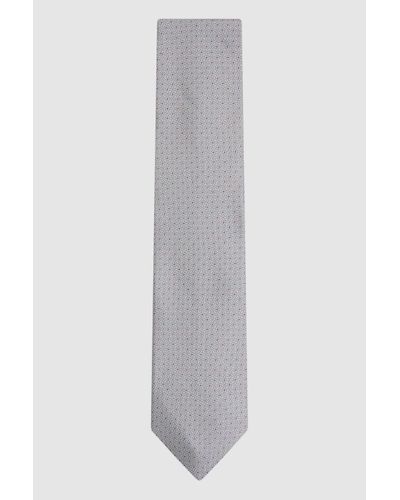 Reiss Como - Pistachio Silk Geometric Print Tie, One - White
