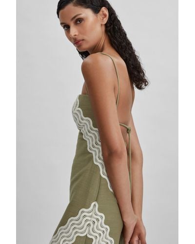 Significant Other Cotton Lace Midi Dress - Green