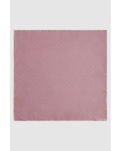Reiss Liam - Pink Polka Dot Silk Pocket Square