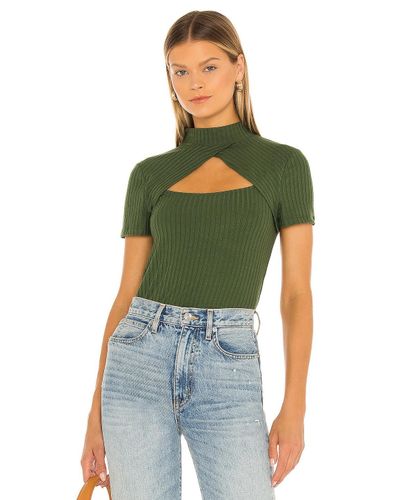dark green mock neck top