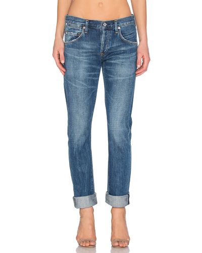 Citizens of Humanity Cotton Emerson Long Slim Boyfriend in Blue - Lyst