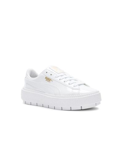 PUMA Basket Platform Trace Sneaker in White | Lyst