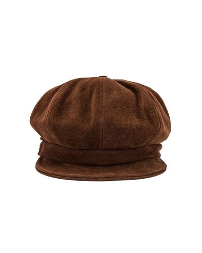 Brixton Leather Montreal Unstructured Cap in Brown - Lyst