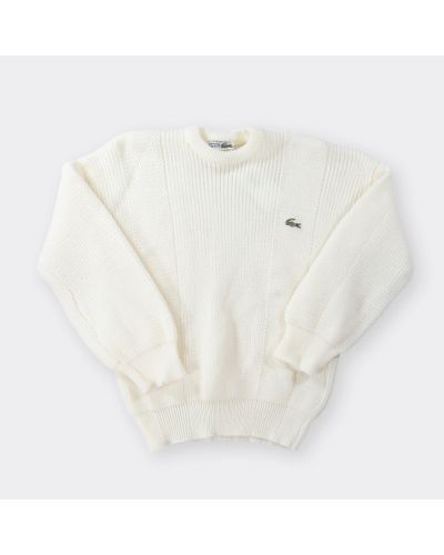 Lacoste Womens Vintage Sweater in Natural | Lyst
