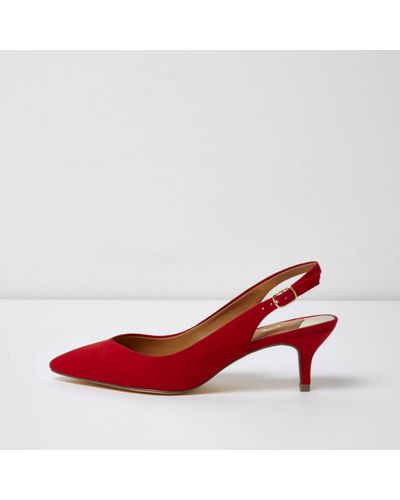 red slingback kitten heels