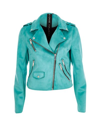 teal suede jacket