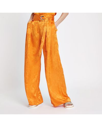 Synthetic Jacquard Wide Leg Trousers 