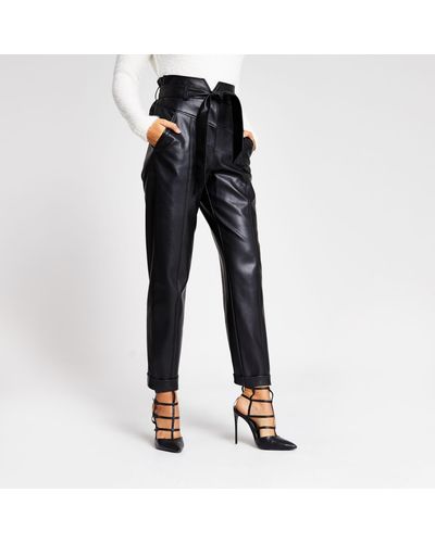 River Island Black Faux Leather Corset 