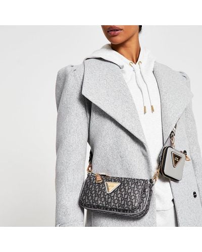 river island grey monogram purse