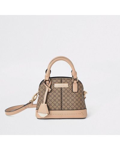 brown monogram cross body bolsa river island