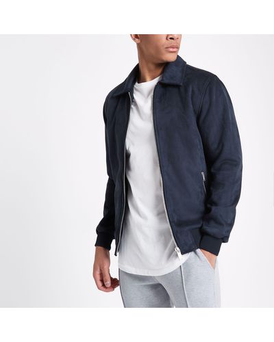 faux suede harrington jacket