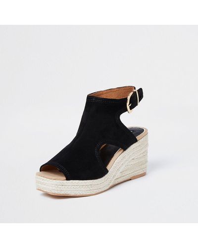 black wedge trainers river island
