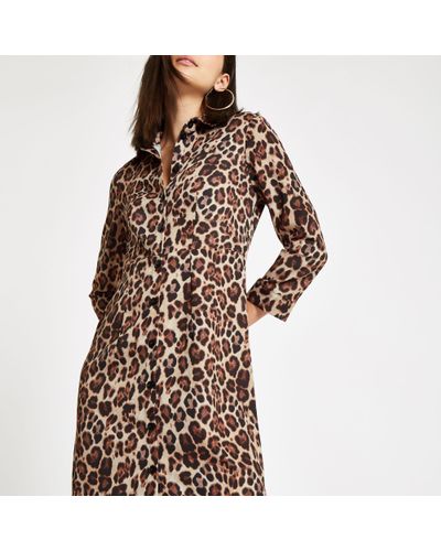 leopard print maxi shirt dress