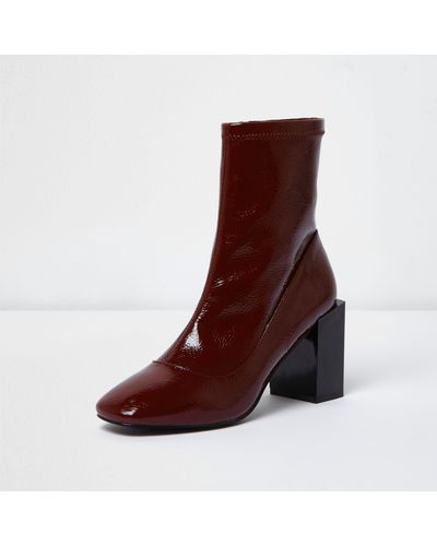 dark red sock boots