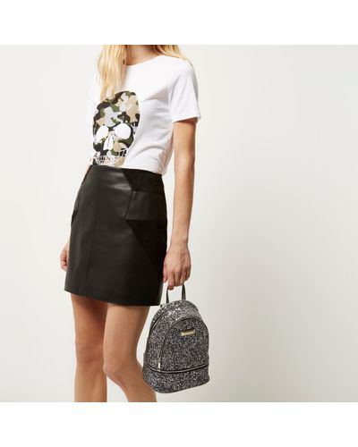 river island glitter backpack