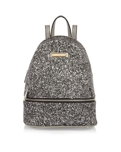 mini silver backpack