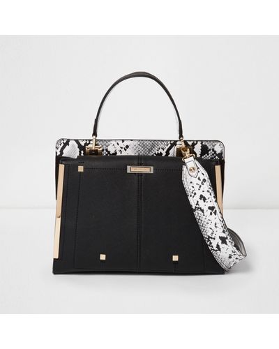 snake print bag black