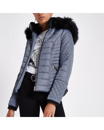 river island faux fur bolsa