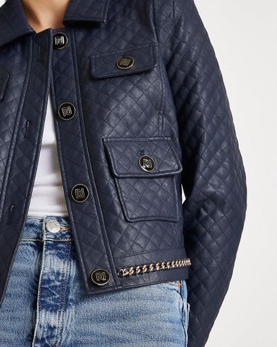 navy quilted coats