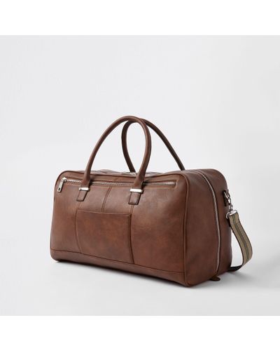 brown leather holdall bag mens