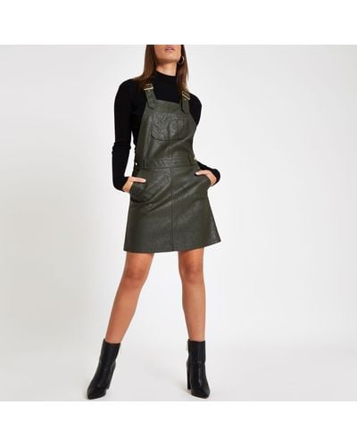 pinafore leather dress