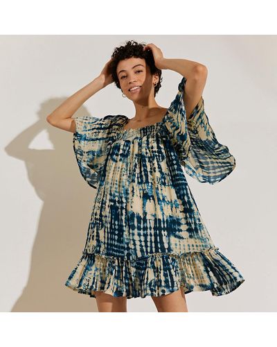 river island blue tie dye dress