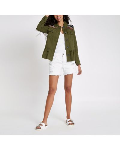 khaki peplum jacket