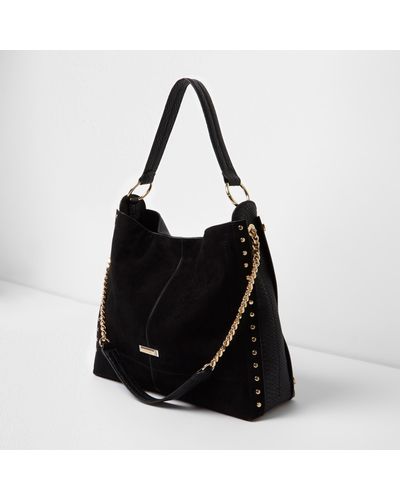 River island black chain bag outlet
