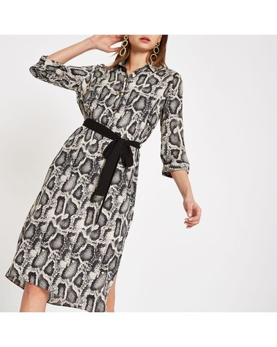 river island snake print shirt dress