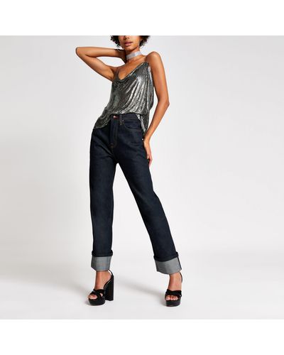 River Island Dua Lipa X Pepe Jeans Straight Denim Jeans in Blue | Lyst