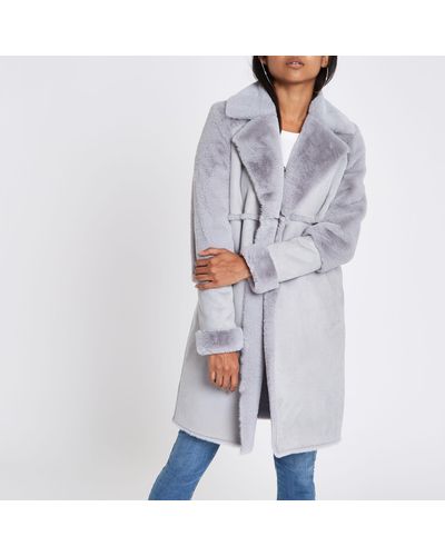 suede faux fur coat