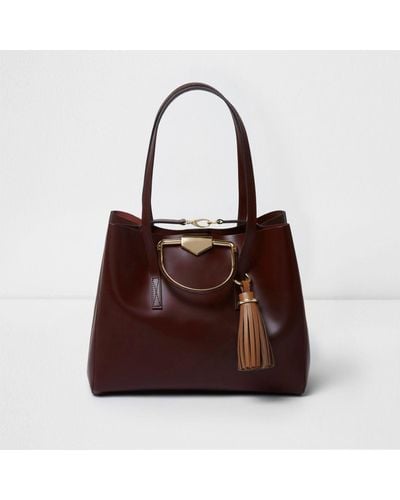 river island burgundy bolsa