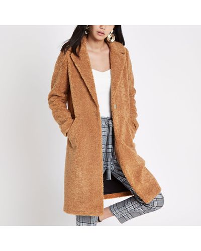 river island borg coat