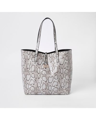 river island black snake print bolsa