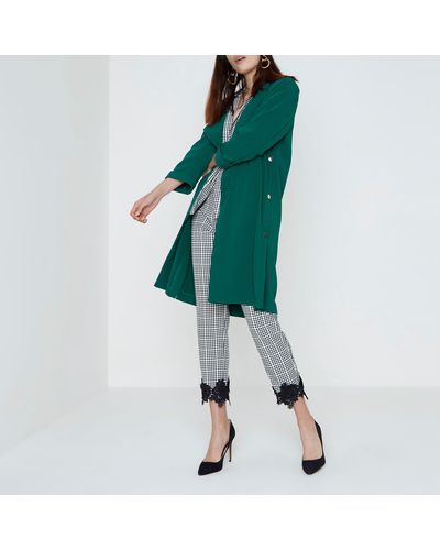 dark green duster coat