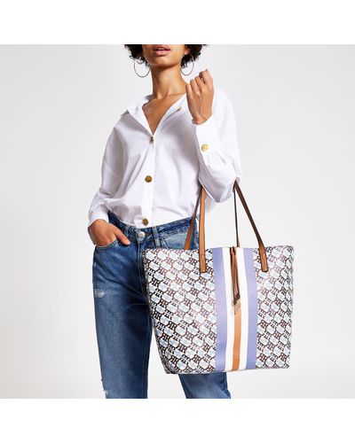 river island monogram shopper bolsa