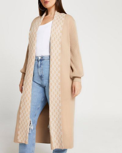 brown ri monogram cardigan