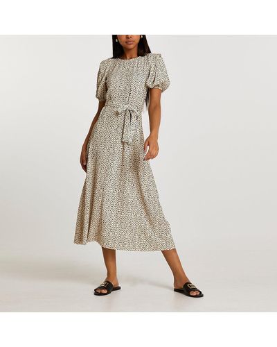 river island cream spot dress