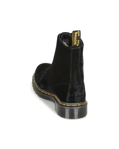 Dr. Martens 1460 Pascal Velvet Mid Boots in Black | Lyst UK