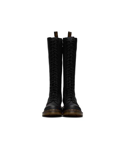 Dr. Martens 1b60 Virginia Leather Knee High Boots In Black | Lyst